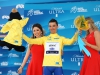 SOUTH LAKE TAHOE, CA - MAY 19: Julian Alaphilippe of France, riding for Etixx-Quick Step poses for a photo in the yellow Race Leader's jersey following stage five of the Amgen Tour of California on May 19, 2016 in South Lake Tahoe, California. (Photo by Chris Graythen/Getty Images) *** Local Caption *** Julian Alaphilippe